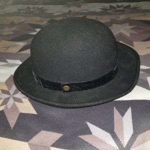 Black Felt Derby Bowler Hat